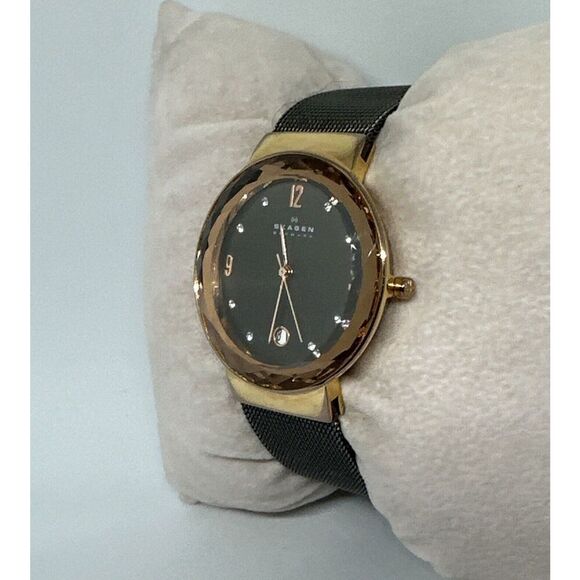 Skagen SKW2120 Womens Stainless Steel Mesh Analog Black Dial Quartz Watch HME442 - Picture 3 of 11